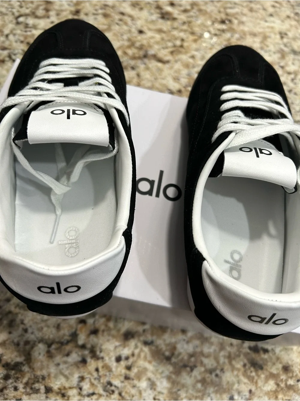 Classic Woman Black Suede Lace-Up Sneakers